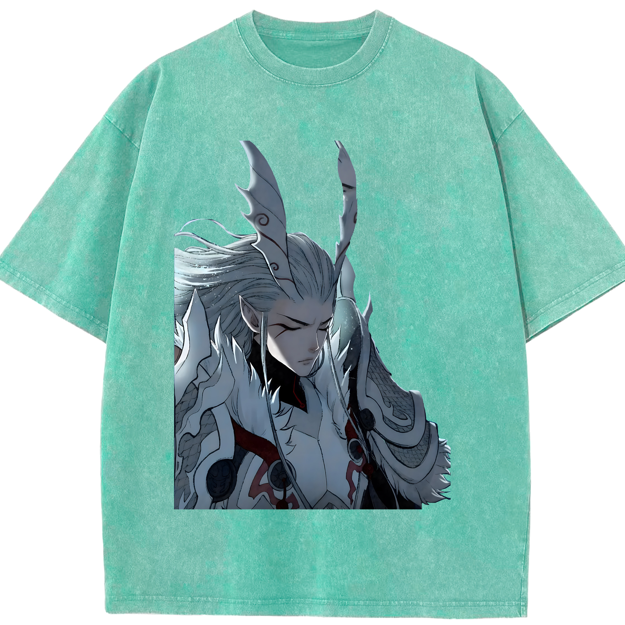（画像用） Ne Zha 2 ナタ 魔童の大暴れ 綿100% ヴィンテージ風 半袖Tシャツ（フロントプリント）